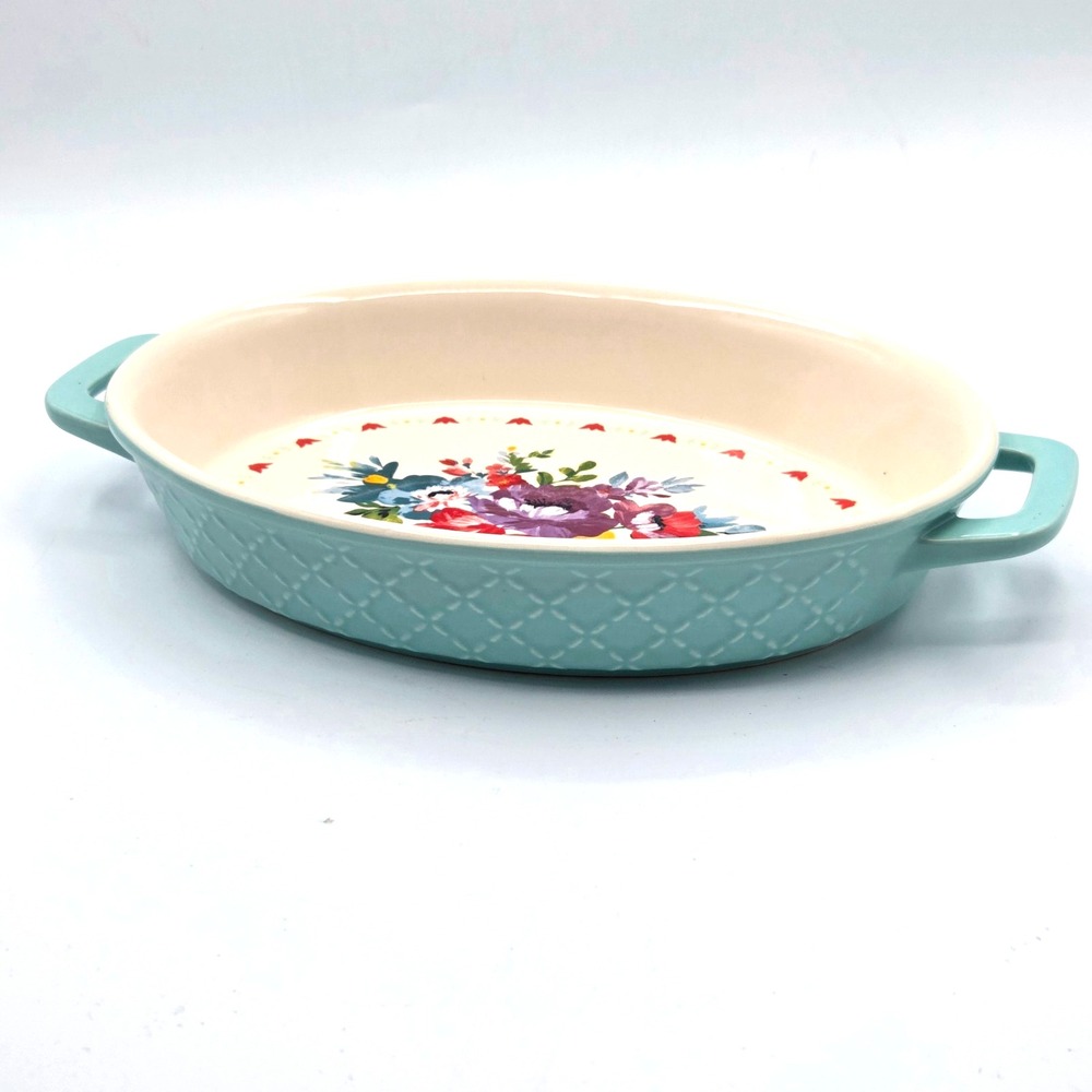 Pioneer Woman Sweet Romance Blossoms 9" Oval Baking Dish Ceramic Casserole